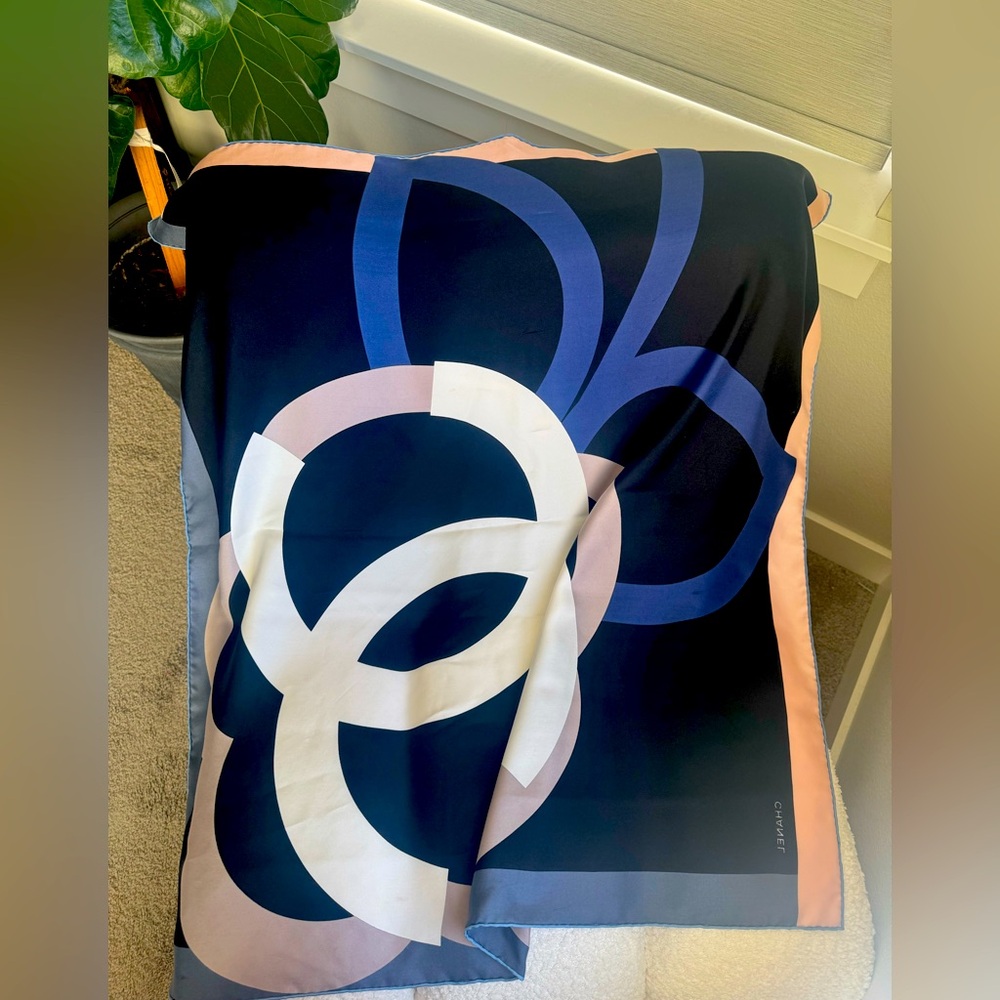 100% Authentic Chanel silk scarf vintage RARE